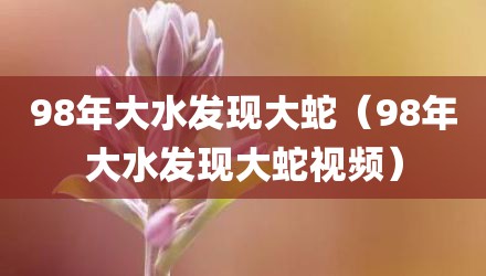 98年大水发现大蛇（98年大水发现大蛇视频）