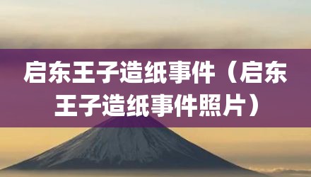 启东王子造纸事件（启东王子造纸事件照片）