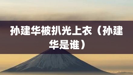 孙建华被扒光上衣（孙建华是谁）