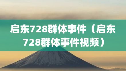 启东728群体事件（启东728群体事件视频）