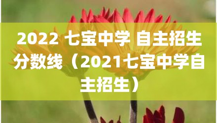 2022 七宝中学 自主招生分数线（2021七宝中学自主招生）