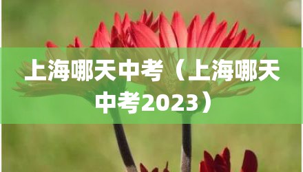 上海哪天中考（上海哪天中考2023）