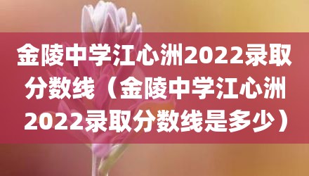 金陵中学江心洲2022录取分数线（金陵中学江心洲2022录取分数线是多少）