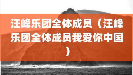 汪峰乐团全体成员（汪峰乐团全体成员我爱你中国）