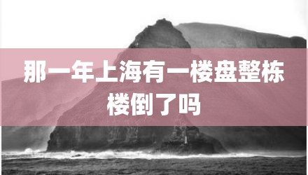 那一年上海有一楼盘整栋楼倒了吗