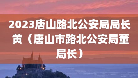 2023唐山路北公安局局长 黄（唐山市路北公安局董局长）