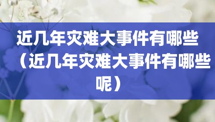 近几年灾难大事件有哪些（近几年灾难大事件有哪些呢）