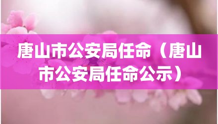 唐山市公安局任命（唐山市公安局任命公示）