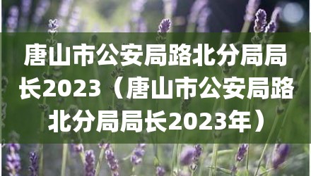 唐山市公安局路北分局局长2023（唐山市公安局路北分局局长2023年）