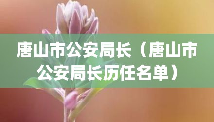 唐山市公安局长（唐山市公安局长历任名单）