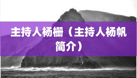 主持人杨栅（主持人杨帆简介）