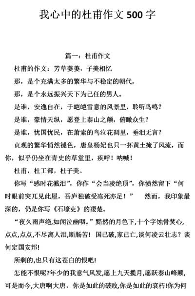 杜甫很忙作文（杜甫很忙作文500字）