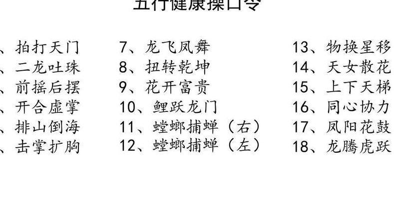 五行健康体操口令下载（五行健康体操视频下载）