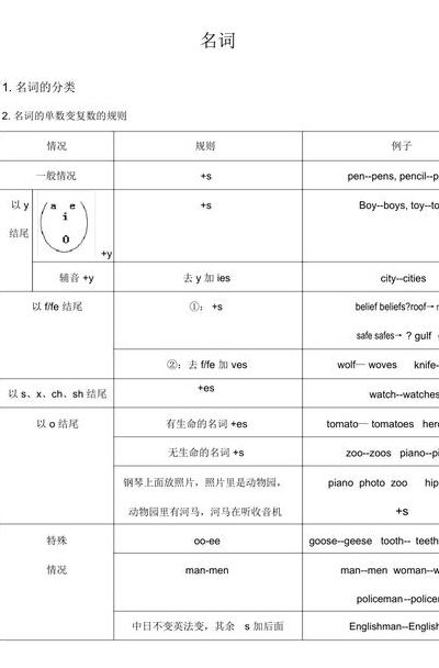 单数变复数的规则（以字母o结尾单数变复数的规则）