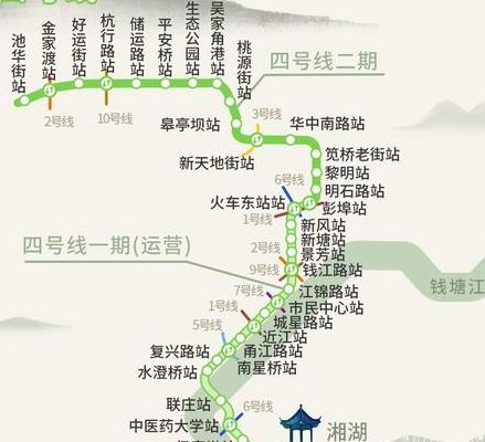 杭州地铁1号线线路图（杭州地铁4号线线路图）