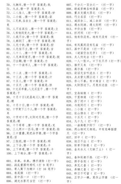 关于汉字的字谜大全（关于汉字的字谜大全及答案）