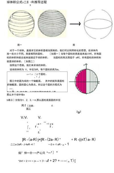 球体体积（球体体积推导过程）