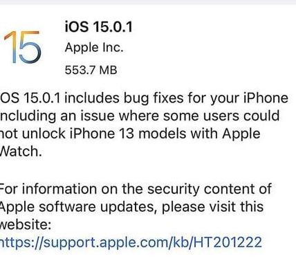 IOS15.0.1正式版（ios1501正式版下载）