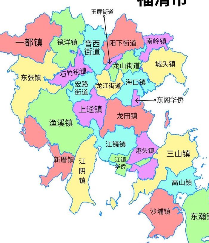 福清地图(福清市行政区划分？)