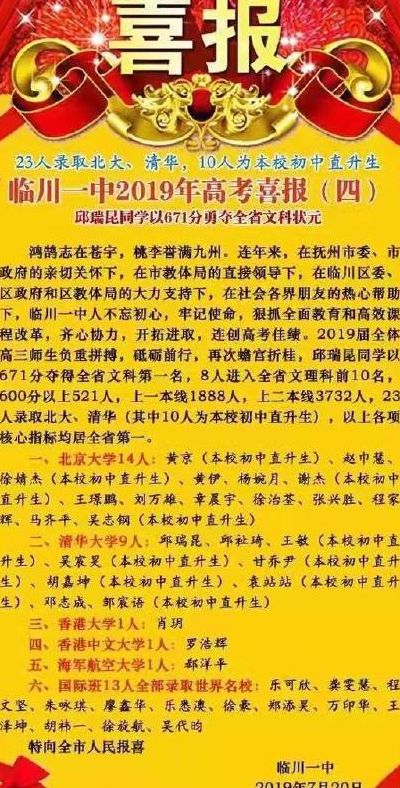 临川一中2021年高考喜报(临川一中2021年喜报？)