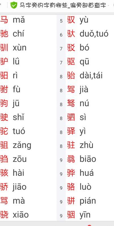 马加偏旁组词(马字加偏旁组词？)