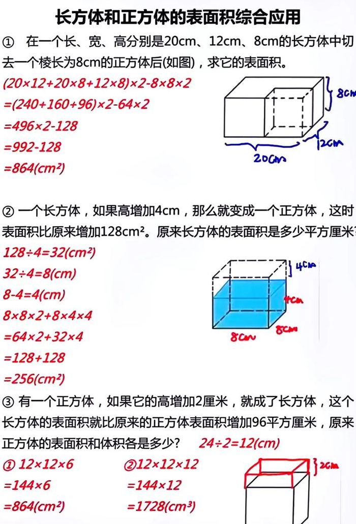 正方体的表面积（正方体的表面积与体积）