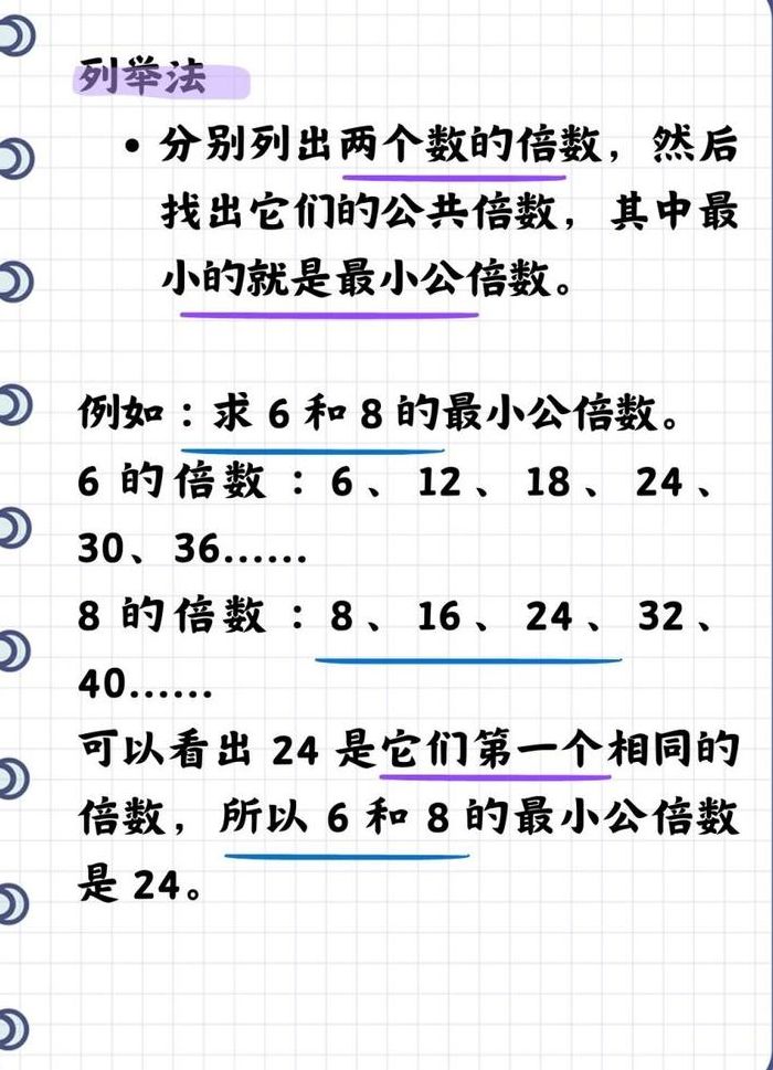 4和6的最小公倍数（求最小公倍数的简便方法）