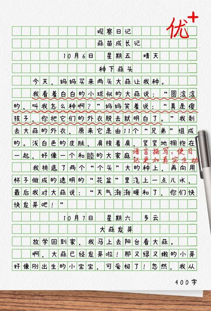 观察日记格式（观察日记格式400字 四年级）